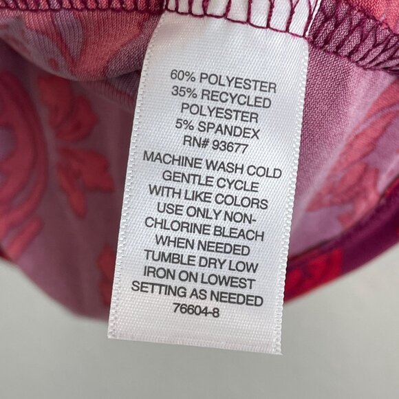 Liz Claiborne Womens Plus 2X Red Purple Floral Long Sleeve Top Gold Ring Accent - Picture 5 of 10